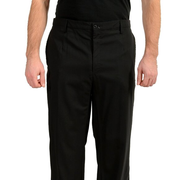 Dolce & Gabbana Men's Black Silk Wool Tuxedo Dress Pants US 40 IT 56 - Picture 1 of 5